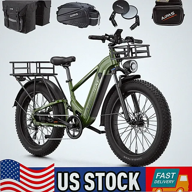26" Fat Tire Electric Bikes for Adults 1800W 36MPH 85Mile Mountain offroad Ebike