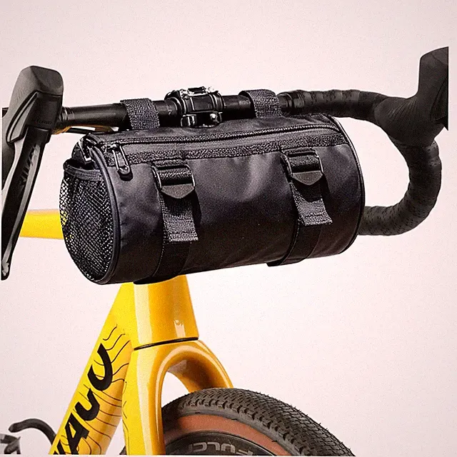 4L Black Bike Handlebar Bag, Waterproof Bicycle Accessories, Bike Frame Front...