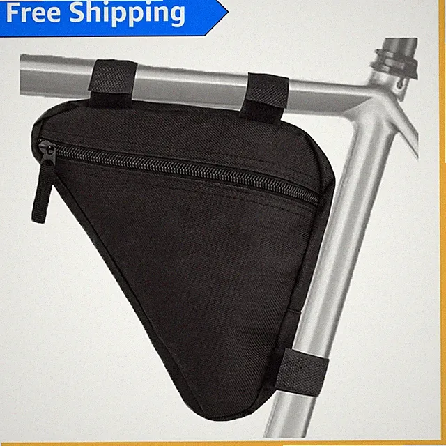 Aerodynamic Small Black Bike Frame Bag with Ample Storage - Riding Essential