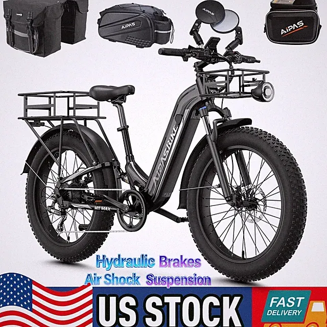 Aipas M1 Max eBike 1800W 48V 17.5Ah 85 Mi Range 26x4 Fat Tire 36MPH