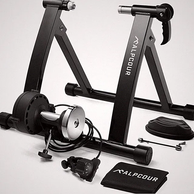 Alpcour Bike Trainer Stand for Indoor Riding , Foldable Magnetic Stainless Steel