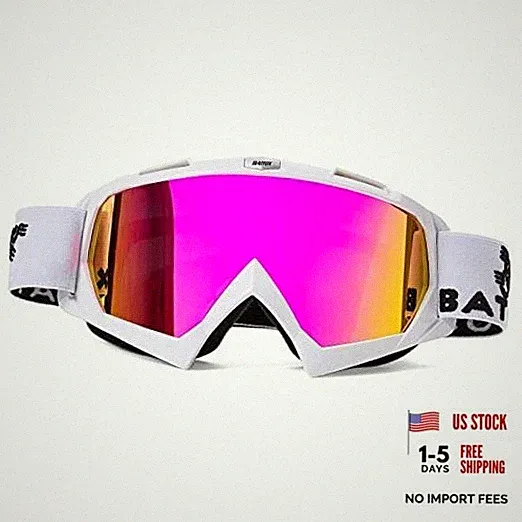 BATFOX Dirt Bike ATV Goggles Motorcycle Gear Riding Adult Hd Purple-white