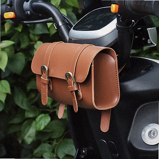 Bicycle Bag PU Leather Cycling Bag Saddle Folding Pouch Rear Pannier Bike Bag