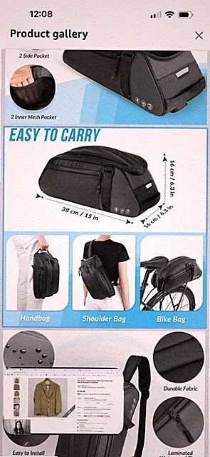 Bike Bag Black Cycling Bag