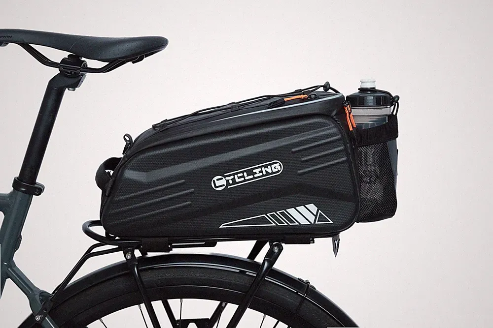 Bike Bags for Bicycle Rear Rack, 9L Waterproof Reflective Bicycle Trunk Panni...