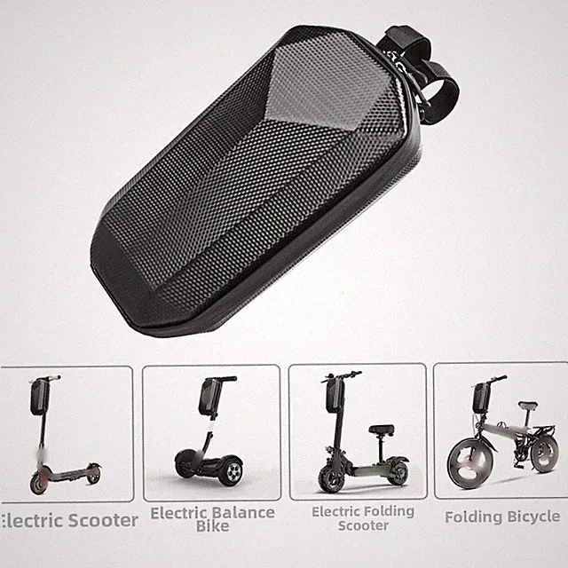 Bike Handlebar Bag Hard Shell EVA 30x13x15.5cm Safe Riding Dawn Dusk Black