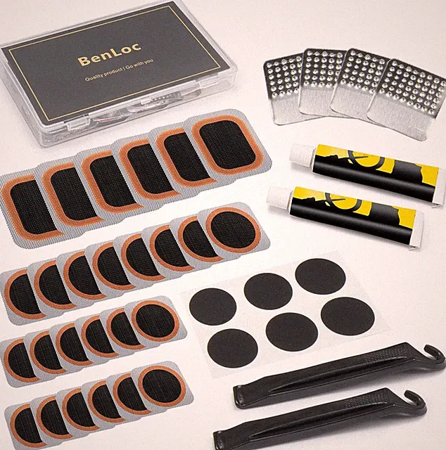 Bike Tire Repair Kit, Bycicle Inner Tube Puncture Patch Kits, Vulcanizing Patche