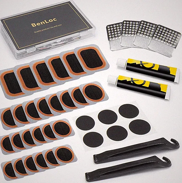 Bike Tire Repair Kit, Bycicle Inner Tube Puncture Patch One Size, Black-1