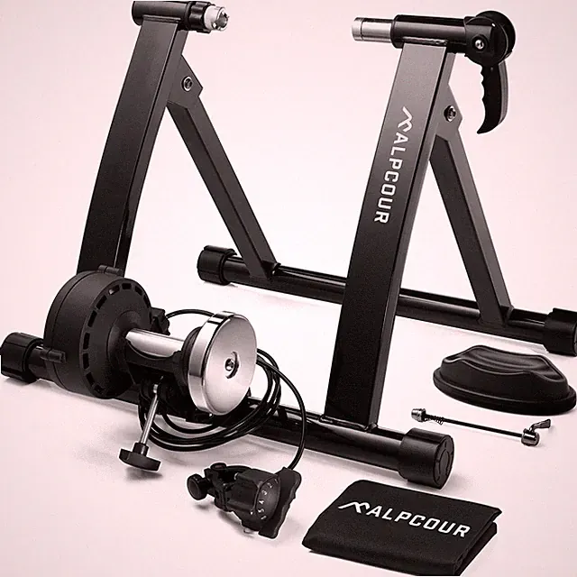 Bike Trainer Stand for Indoor Riding – Portable Foldable Magnetic Stainless S...