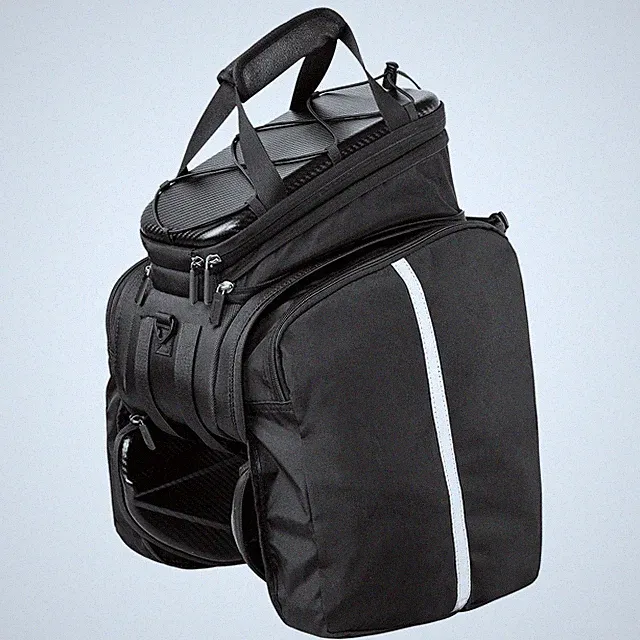 Bike Trunk Bag 17L-35L Expandable, Hard Shell Bike Pannier Bag with Fold-out...