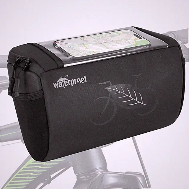 Bike Waterproof Handlebar Bag, Bicycle Front Basket Pack with Touch Screen Ph...