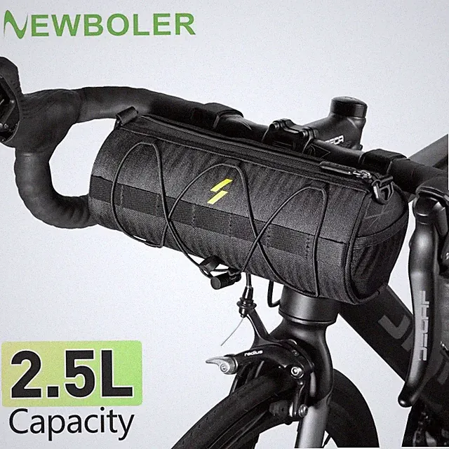 Black 2.5L Bike Handlebar Bag Frame Pannier Shoulder Bag for Cycling Bicycle