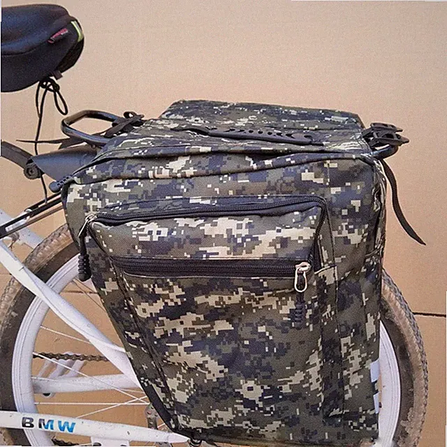 Camo Pannier Bag, Water Resistant Bike Trunk Bag Bicycle Panniers Rear Rack B...