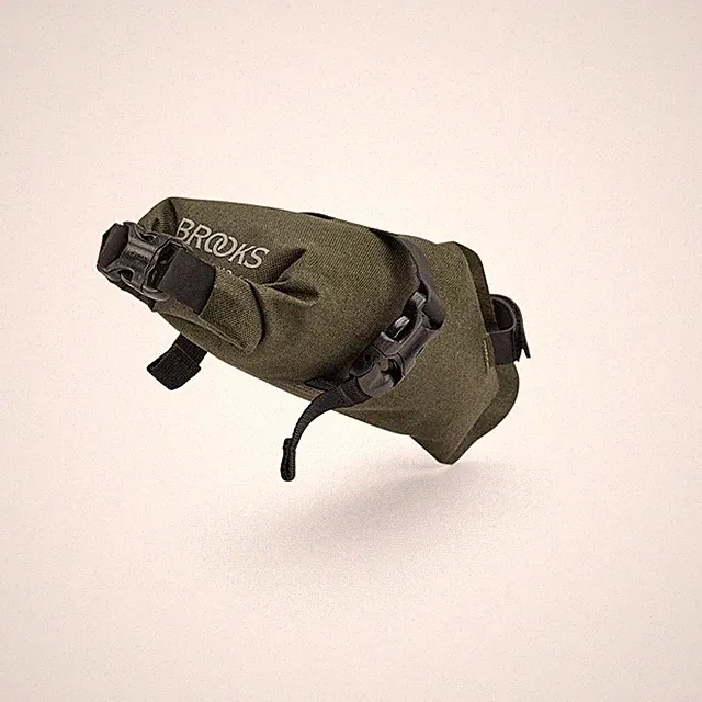 Cycling Saddle Roll Bag for Gravel Riding – Mud Green, One Size