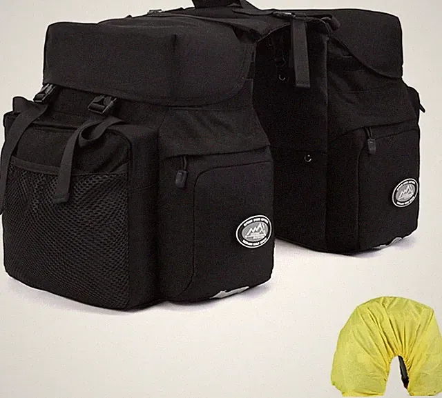 Dreamoon 50L Bike Panniers, Waterproof Bicycle Commuting Bag Saddle Bags with Ra