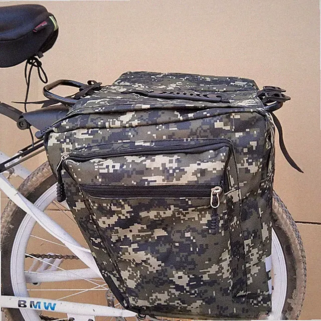 IDOEASE Camo Pannier Bag, Water Resistant Bike Trunk Bag Bicycle Panniers Rea...