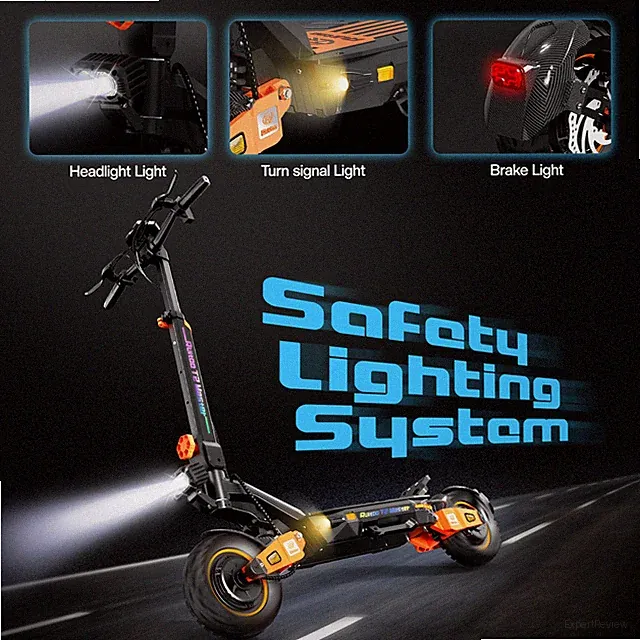 JUNLING 3200W Electric Scooter 35 mph 40 miles LED Folding Dual Motor Oil Brake