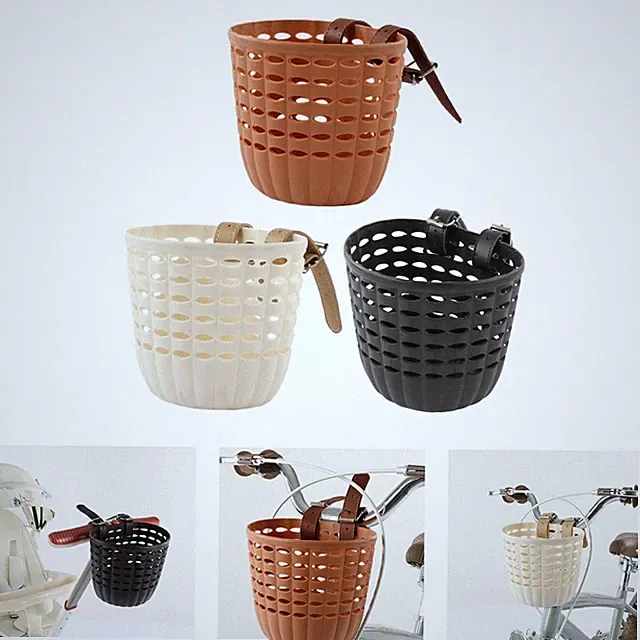 Kids Bike Basket Tricycle Basket Adjustable Strap Handwoven Baggage Bags