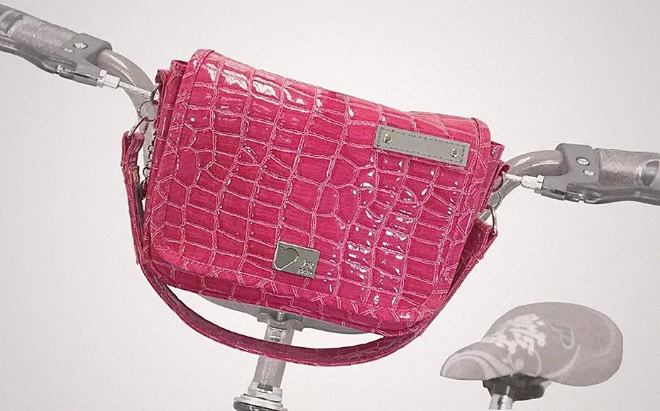 Kids JOY RIDE Bike Handlebar Purse/Bag Bicycle Pouch Pink~Reflective~Insulated