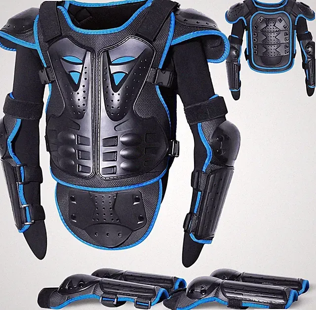 Kids Motorcycle Armor Suit Dirt Bike Gear with Knee Elbow Arm Protective Pad US
