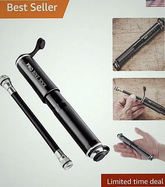 Mini Bike Pump - Compact and Portable Bicycle Tire Pump for Fast Inflation -...