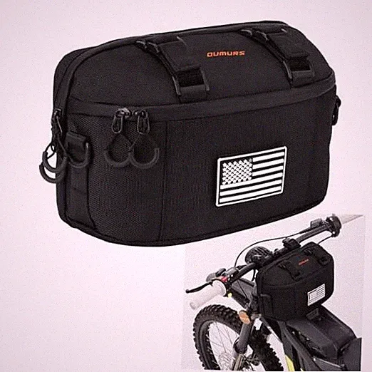 Motorcycle Handlebar Bag,1680D Water-resistant Universal Bar bag Black 6L