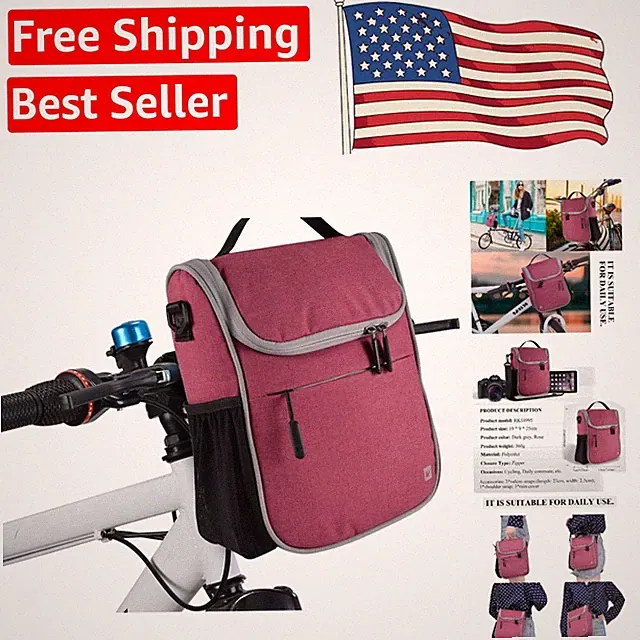 Nylon Waterproof Bike Handlebar Bag - Adjustable & Stylish Storage for Cyclists