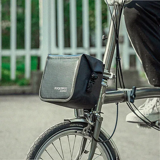 ROCKBROS Folding Handlebar Bike Bag Frame Front Tube Pocket Shoulder Waterproof