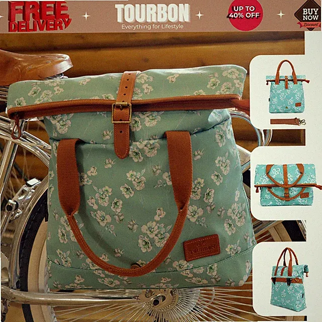 Tourbon Cycling Bike Shoulder Bag Rear Rack Clip Bicycle Pannier Riding Roll-top