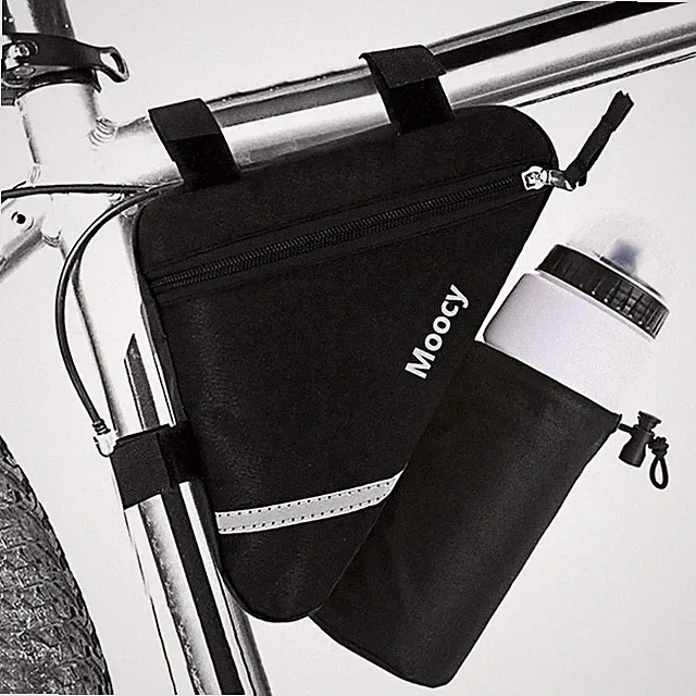 Ultralight Reflective Bicycle Triangle Frame Bike Bag with Water Bottle Pouch...