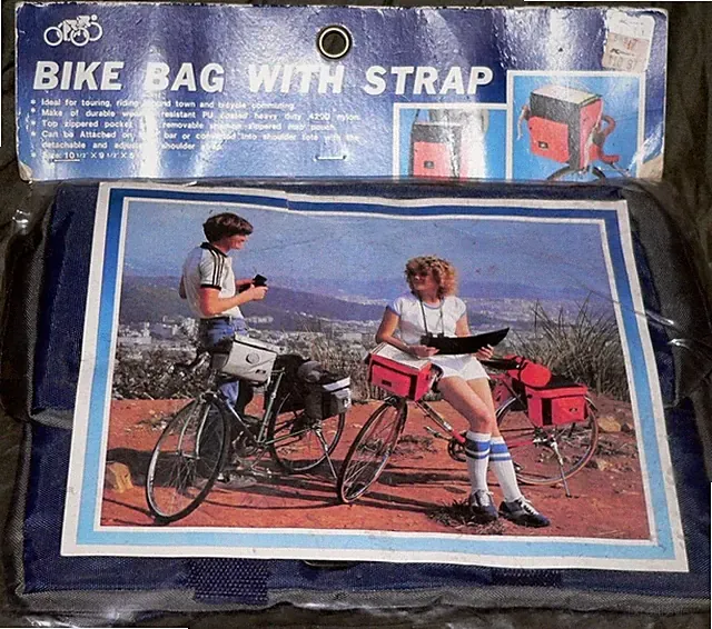 Vtg Bike Bag Strap Nylon Navy Retro Bicycle Touring Ride Collectible Pouch 80s