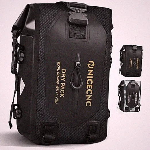 Waterproof Motorcycle Crash Bar Bag 7L, Motorcycle Luggage Dry Bag Side Black