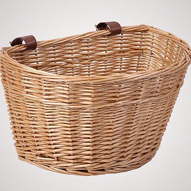Wicker Bike Basket: Lightweight Cargo Basket for Cruisers & E-Bikes, Brown